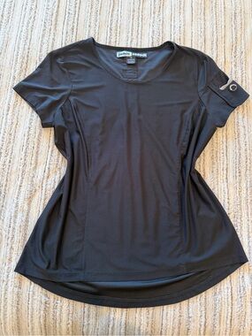 jamie sadock Black Short-Sleeve Athletic Tee with Sleeve Tab